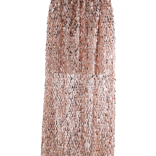 Load image into Gallery viewer, High Elastic Waist Khaki Sequins Shining Elegant Long Party Half-body Skirt Women Fashion New Spring Autumn 2025  1DJ1076
