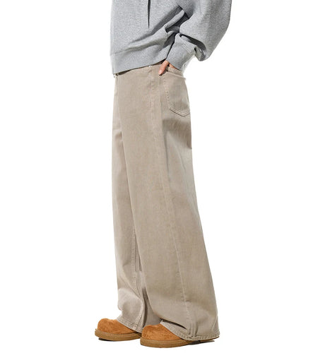 American New Chic Men's Jeans Simple Retro Washed Straight Male Denim Pants Summer Loose Fitting Men Bottoms 9W1408