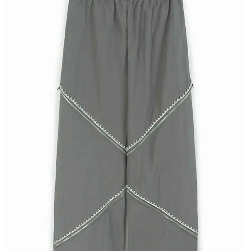 Load image into Gallery viewer, High Elastic Waist Black Rhinestones Zipper Wide Leg Pants New Trousers Women Fashion Tide Spring Autumn 2025 1DJ0190
