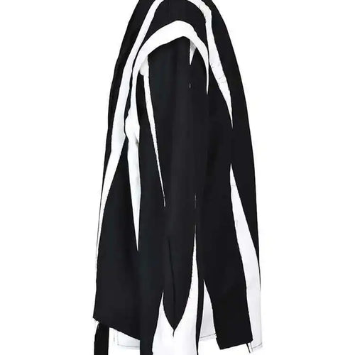Load image into Gallery viewer, Women Black Irregular Color-block Big Size Blazer New Lapel Long Sleeve Jacket Fashion Tide Spring Autumn 2025 1DF308001
