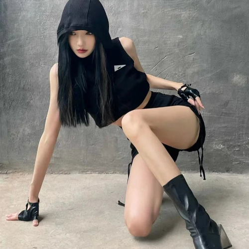 Load image into Gallery viewer, Harajuku Woman Tshirts Hooded Sleeveless Crop Tops Fashion Summer Tees Hollow Out Sexy Backless Y2k T Shirt 2023 Ropa Mujer
