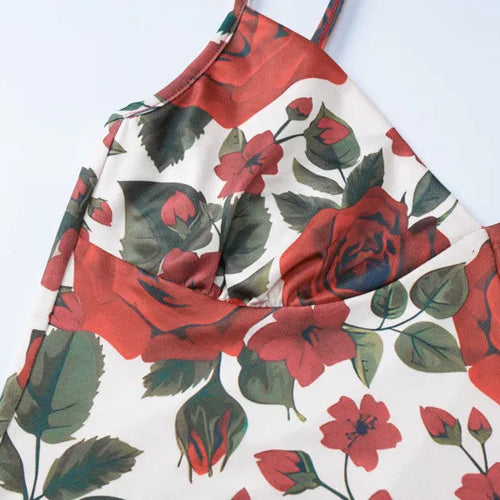 Load image into Gallery viewer, Floral Print Sexy Skirt Two Piece Sets Women Fashion Sleeveless Crop Tops And Long Skirt Femme Printed Two Piece Sets
