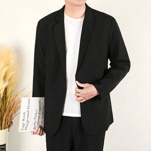 Load image into Gallery viewer, Business Casual Men's Suit Jackets Lapel Solid Color Simple Single Breasted Loose Pocket Male Coats Spring Menswear 9W1229
