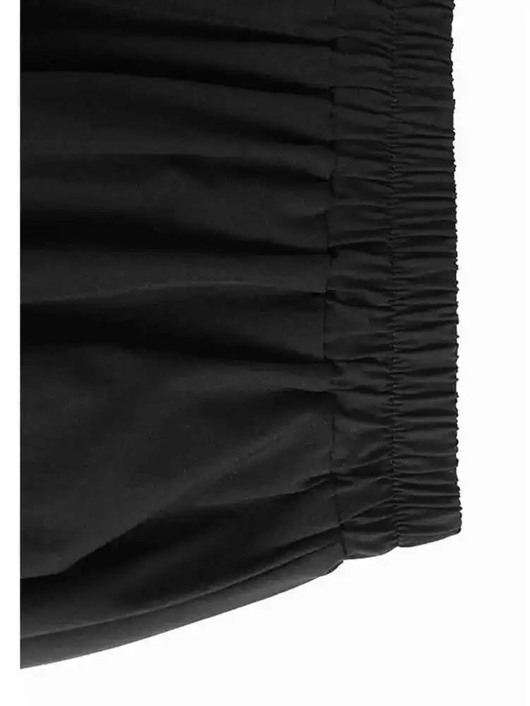 High Elastic Waist Black Pleated Pocket Long Wide Leg Pants New Trousers Women Fashion Tide Spring Autumn 2025 1DH5320