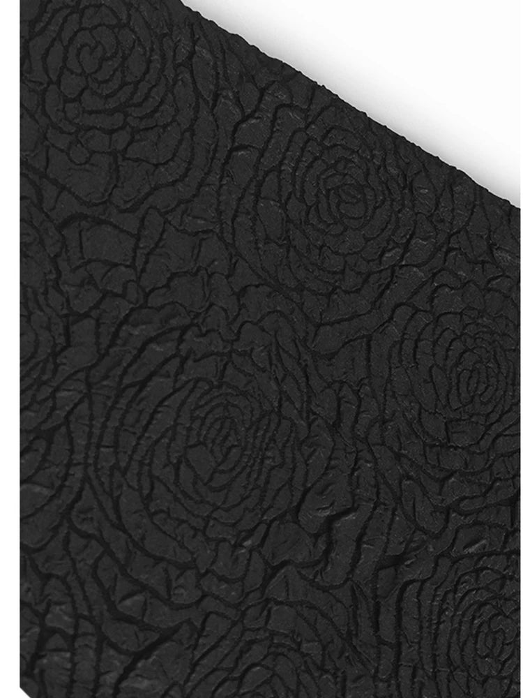 Women Black Three-dimensional Flower Big Size Midi Dress New Round Neck Half Sleeve Fashion Spring Autumn 2025  1DJ1104