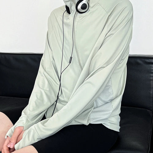 Load image into Gallery viewer, Gray Sunscreen Thin Big Size Casual Jacket New Hooded Long Sleeve Women Coat Fashion Tide Spring Autumn 2025 1DJ1562
