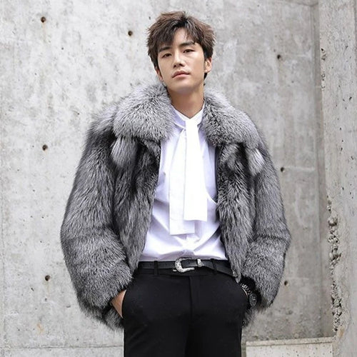 Load image into Gallery viewer, Winter Men&#39;s Faux Fur Coat Fashion Casual Thick Warm Outdoor Woolen Cardigan Original Design Trend Male Clothing 21Z1890
