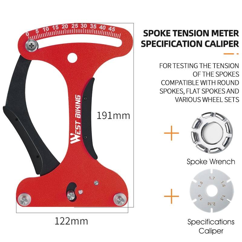 Bicycle Spoke Tension Meter Measuring Tool Aluminum Alloy Wheel Repair Tool Road Bike Indicator Meter Tensiometer