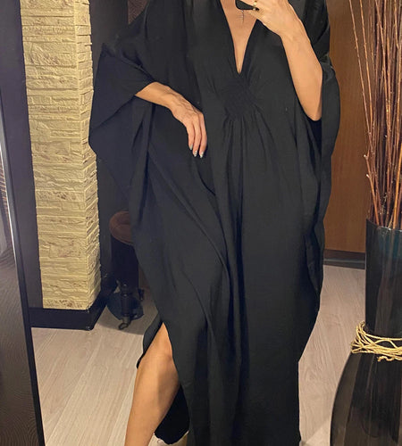 Greek Goddess Long Dress Batwing Sleeve Tunic Beach Cover Up Cover-ups Beach Dress Beach Wear Beachwear Kaftan Maxi Dress V4427