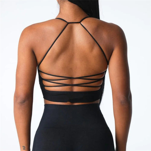 Load image into Gallery viewer, Pad Women Cross Strap Sport Beautiful Back Top Push Fitness Yoga Bra Gym Quick Dry Bra Fitness Top Sports Breathable Bra
