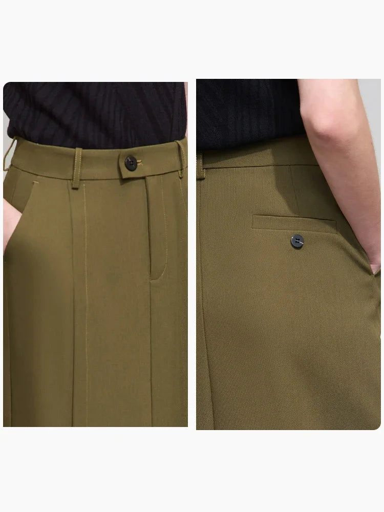 Minimalism Premium Skirt For Women 2025 Autumn New Commuter Asymmetric Split Straight Skirt Slim Thin Suit Skirt 12521019