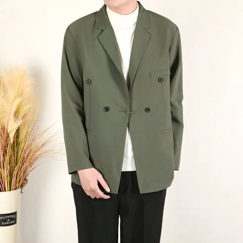 Load image into Gallery viewer, Business Casual Men&#39;s Suit Jackets Double Breasted Korean Style Menswear Loose Solid Color New Male Blazers Spring 9W1227
