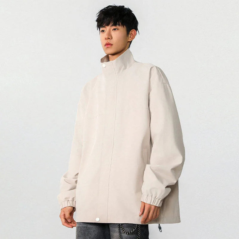 High Street Male Jacket Spring New Fake Two Pieces Lapel Plaid Design American Style Jackets Solid Color Men's Coats 9W1236