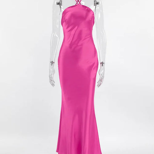 Load image into Gallery viewer, Sexy Backless Hanging Collar Dress For Women 2024 Summer New 2024 Sleeveless Fishtail Dress Holiday Party Evening Dress
