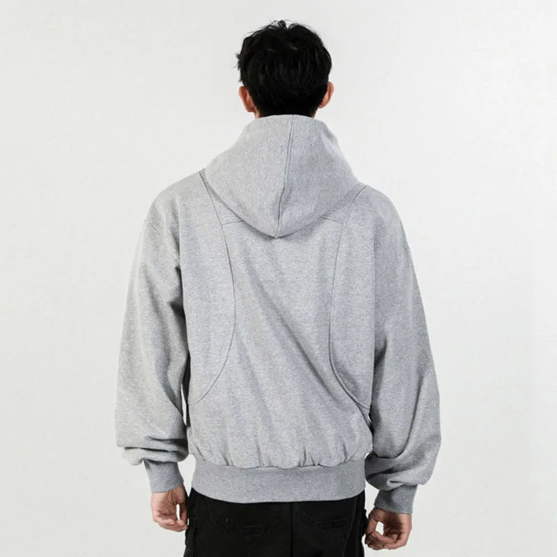 Men's Spring Sweatshirts New American Style Hooded Tops Solid Color Pullover Male Trendy Hoodies Simple Clothing 9W1246