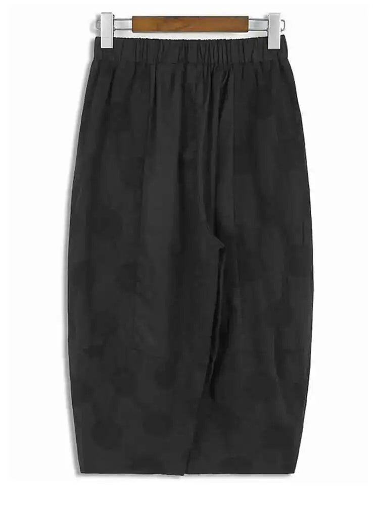 High Elastic Waist Black Dot Printed Long Pocket Harem Pants New Trousers Women Fashion Tide Spring Autumn 2025 1DH5235