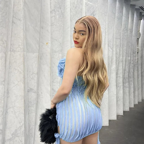 Load image into Gallery viewer, Halter Floral Pleated Sexy Mini Dress For Women Robe Fashion Sleeveless Backless Draped Club Party Dress Elegant
