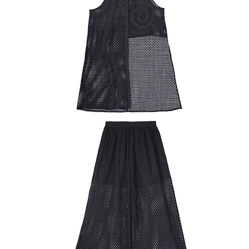 Load image into Gallery viewer, Big Size Black Grid Vest Wide Leg Pants Two Piece Suit New Lapel Sleeveless Women Fashion Tide Spring Autumn 2025 1DJ1417
