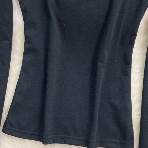 Load image into Gallery viewer, Korean Women's Black Hollow Out Halter Lace-up Short T Shirt Autumn Long Sleeve Slim Pullover Tops Simplicity Popular Clothing
