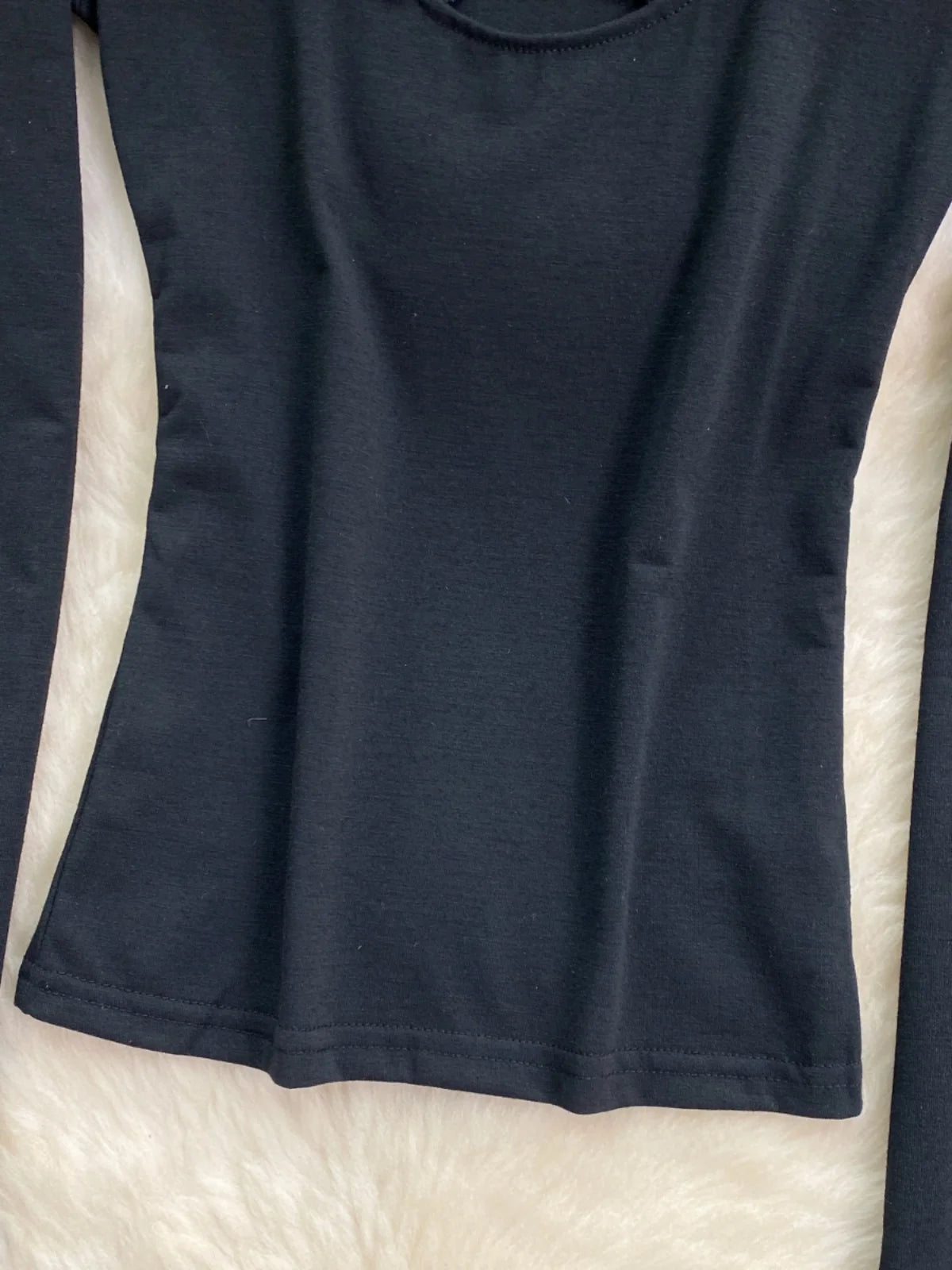 Korean Women's Black Hollow Out Halter Lace-up Short T Shirt Autumn Long Sleeve Slim Pullover Tops Simplicity Popular Clothing