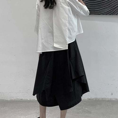 Load image into Gallery viewer, Women White Irregular Hem Big Size Elegant Blouse New Lapel Half Sleeve Shirt Fashion Tide Spring Summer 2025 1DJ1661
