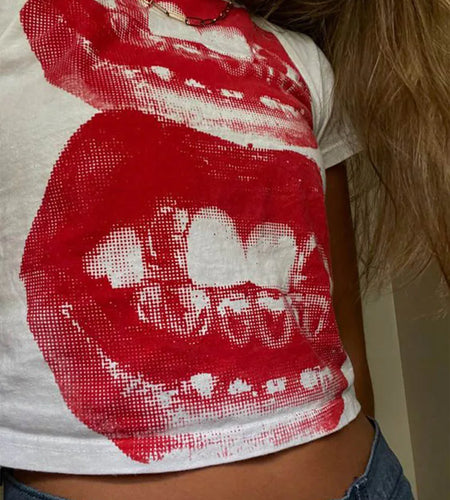 Punk Y2K Baby Short Sleeve Top Gothic Street T-shirt Women's Leisure Basic T-shirt Women's 2024 Summer Top E Girls' Gothic EMO