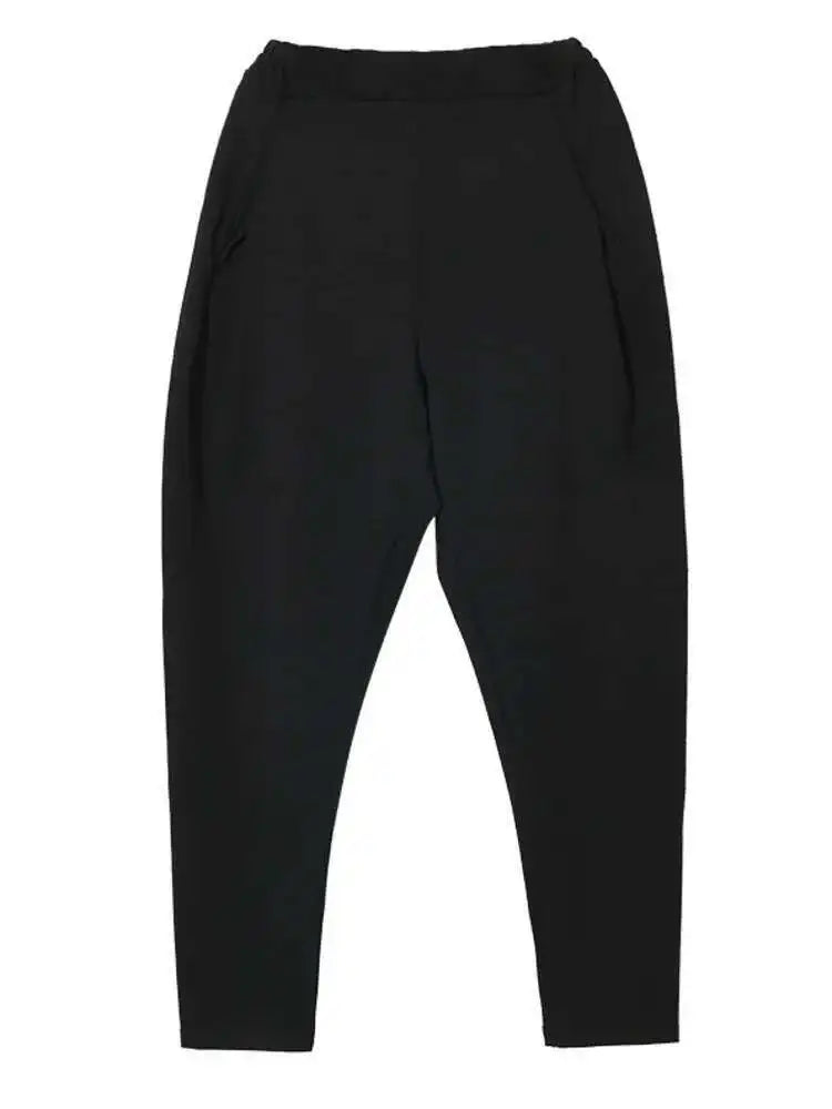 High Elastic Waist Black Casrual Long Harem Trousers New Loose Fit Pants Women Fashion Tide Spring Autumn 2025 1DC41901
