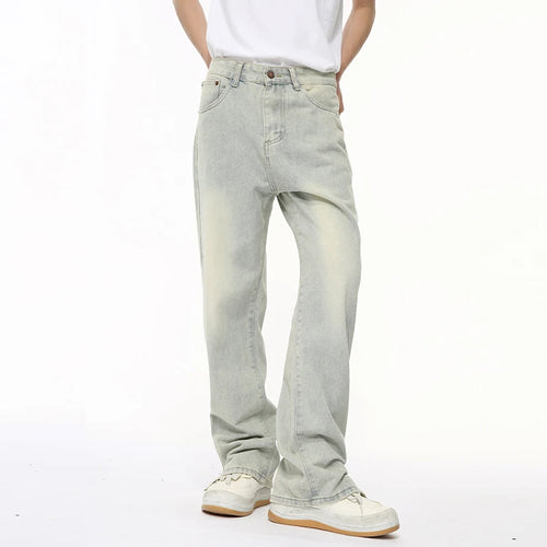 Load image into Gallery viewer, High Street Male Jeans Loose Split Zipper Worn-out Men&#39;s Denim Pants Straight Wide Leg Menwear New Trend Summer 9C6401
