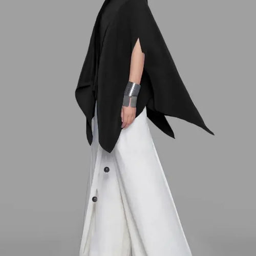 Load image into Gallery viewer, Women&#39;s Black Blouse T-shirt Asymmetric Batwing Sleeves One-Shoulder New Autumn Summer Loose Women Casual Tops Clot
