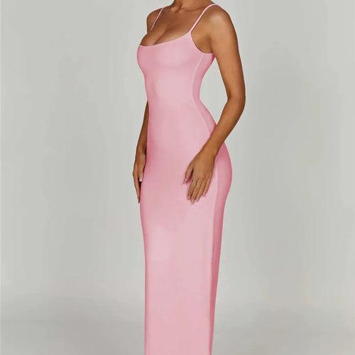 Load image into Gallery viewer, Spaghetti Strap Backless Bodycon Maxi Dress Women Autumn New Thickened Fabric Sleeveless Club Party Sexy Long Dress
