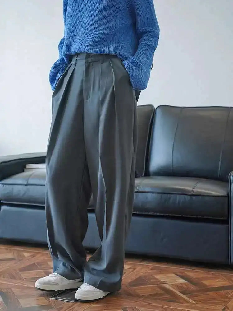 High Waist Khaki Brief Pleated Long Wide Leg Pants New Loose Fit Trousers Women Fashion Tide Spring Autumn 2025  1DF9946