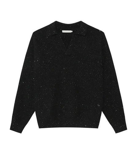 Niche Design Men's Sweaters Casual Knitiing V-neck Sequins Menswear Solid Color Loose Pullover Male Tops Stylish 9C8891
