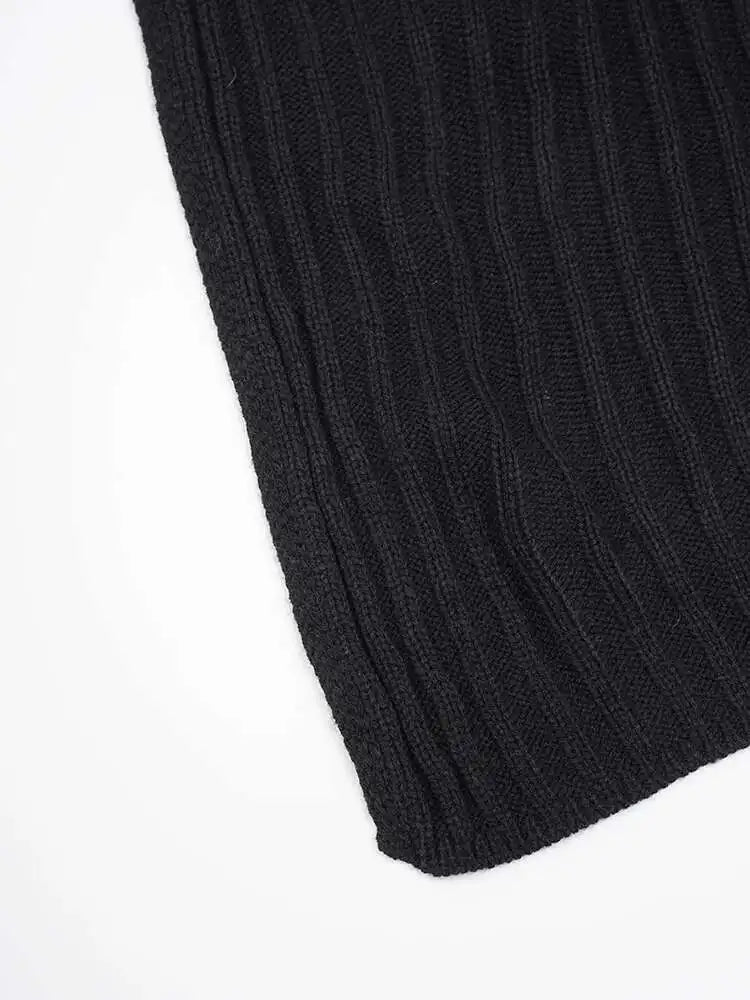 Women White Kniitting Irregular Big Size Shirt Dress New Turtleneck Long Sleeve Fashion Tide Spring Autumn 2025 CPDB269