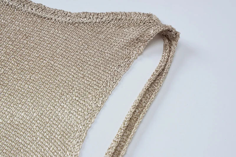 See Through Backless Sexy Maxi Dress For Women Summer New Sheer Sleeveless Back Split Sexy Long Dress Beachwear