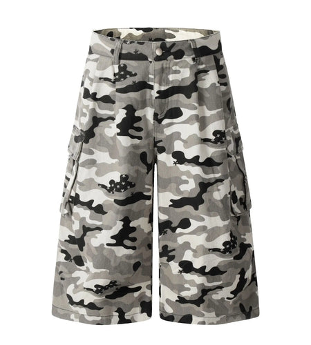 Male Denim Shorts Solid Color American Cropped Clothing New American Summer Straight Casual Trendy Men's Bottoms 9W1347