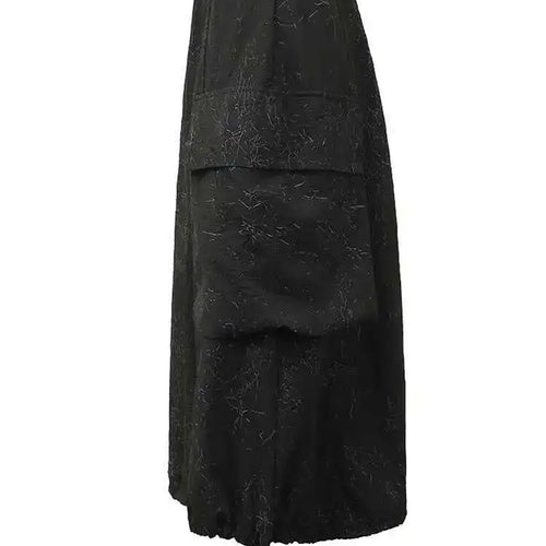 Load image into Gallery viewer, High Elastic Waist Black Big Pocket Drawstring Midi Half-body Skirt Women Fashion Tide New Spring Autumn 2025 1DH5352

