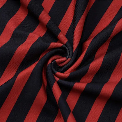 Load image into Gallery viewer, Striped Print Sexy Two Piece Set Women Floral V Neck Long Sleeve T-shirt And Mini Skirt Matching Set Sexy Two Piece Set
