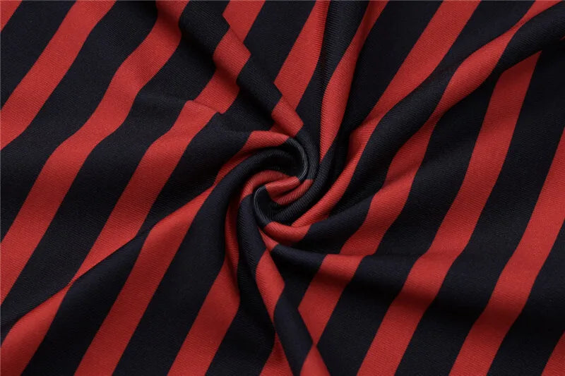 Striped Print Sexy Two Piece Set Women Floral V Neck Long Sleeve T-shirt And Mini Skirt Matching Set Sexy Two Piece Set