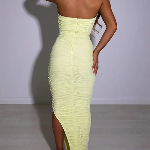 Load image into Gallery viewer, Sexy Mesh Strapless Women Dress Women Trendy Temperament Tight High Waisted Backless Long Dress Party Club Evening Dress
