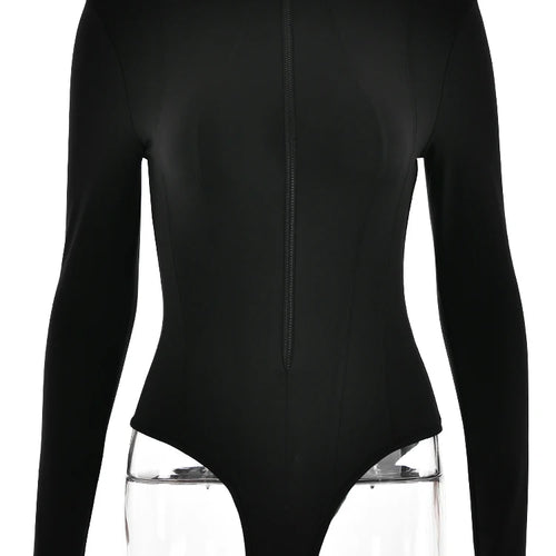 Load image into Gallery viewer, Fashion Zipper Long Sleeve Women Jumpsuit Elastic Tight Bandage Babysuit Female Casual Sports Street Clothing Winter2024
