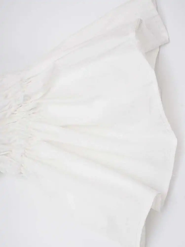 Women White Kniitting Irregular Big Size Shirt Dress New Turtleneck Long Sleeve Fashion Tide Spring Autumn 2025 CPDB269