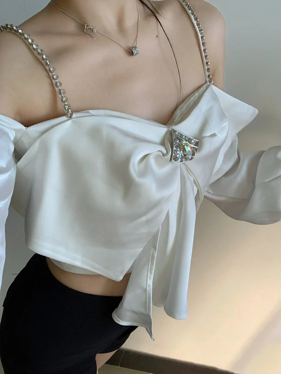 Solid Spliced Diamonds Vest For Women Square Neck Sleeveless Backless Patchwork Zipper Vests Female Fashion Style