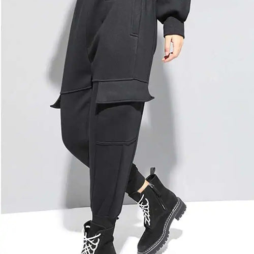 Load image into Gallery viewer, High Elastic Waist Black Pockets Casual Harem Pants New Loose Fit Trousers Women Fashion Tide Spring Autumn 2025 1DF4724
