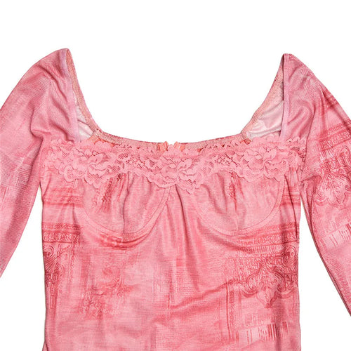 Load image into Gallery viewer, Square Collar Long Sleeve Print Sexy Midi Dress Women Autumn Winter New Bodycon Long Dresses Elegant Club Party Dress
