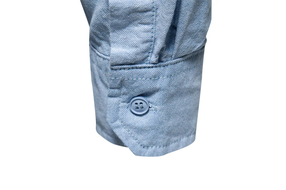 Long Sleeve Oxford Men's Shirts 100% Cotton Solid Color Social Shirts for Men New Spring Autumn Mens Designer Clothes