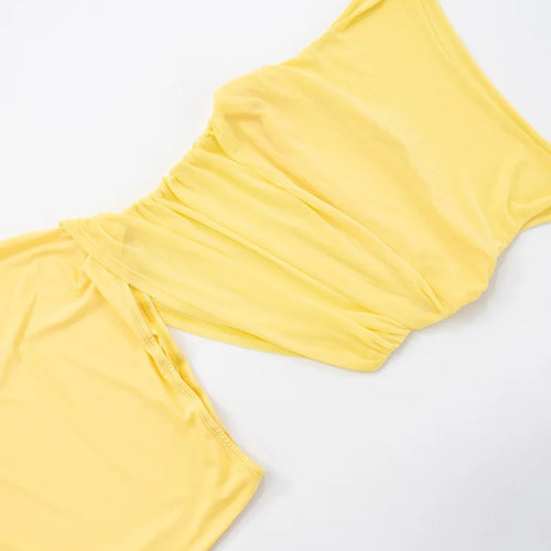 Load image into Gallery viewer, Diagonal Collar Backless Sexy Maxi Dress Women Gown Summer New Sleeveless Sheer Mesh Hollow Out Elegant Long Dress
