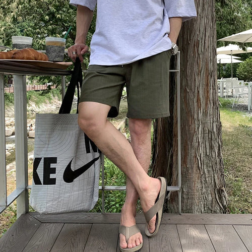 Load image into Gallery viewer, Men Shorts Solid Color Elastic Waist New Korean Five Quarter Short Pants Summer Trend Fashionable Loose Casual Male 9W1363
