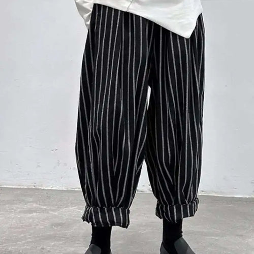 Load image into Gallery viewer, High Waist Casual Black Striped Casual Wide Leg Pants New Loose Fit Trousers Women Fashion Spring Summer 2025 1DF3686
