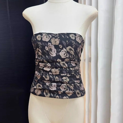 Load image into Gallery viewer, Hit Color Spliced Lace Up Slimming Vests For Women Strapless Sleeveless Tunic Temperament Vests Female Fashion New
