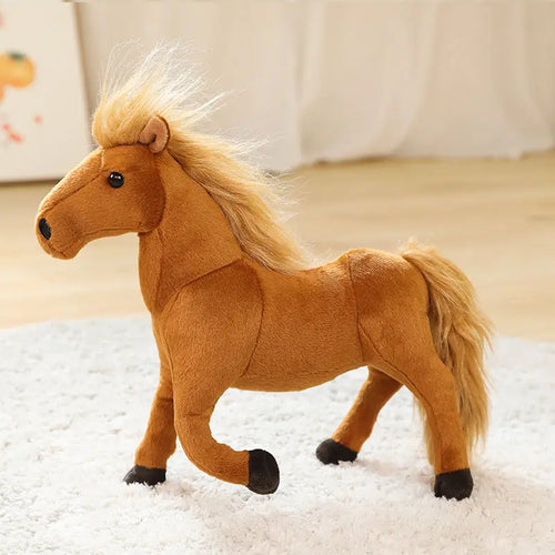 Load image into Gallery viewer, Simulation Horses Plushie Toy Stuffed Soft Animal Dolls Real Life Mustang Pillow for Children Kids Creative Birthday Decor Gifts
